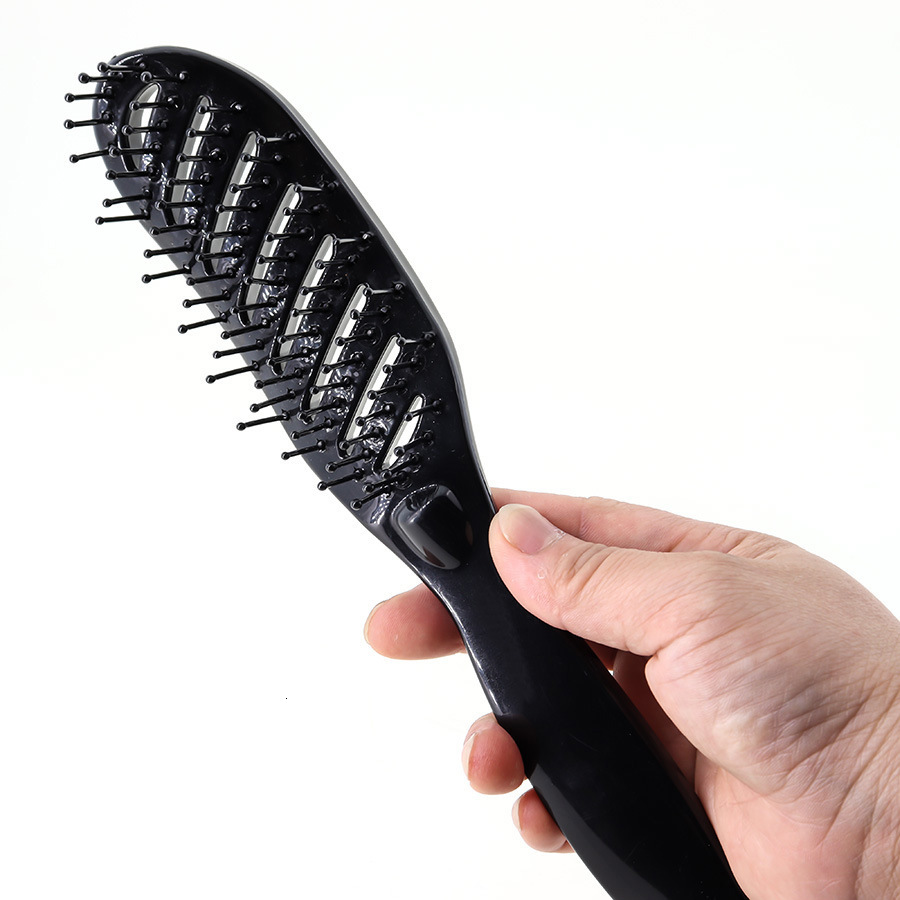 Luxury New Styling Curly Hair Salon Massager Detangling Drying Anti Static Curved Vent Brush Scalp Massage Comb Hair Brushes Fast Shipping Y261026 - view 5