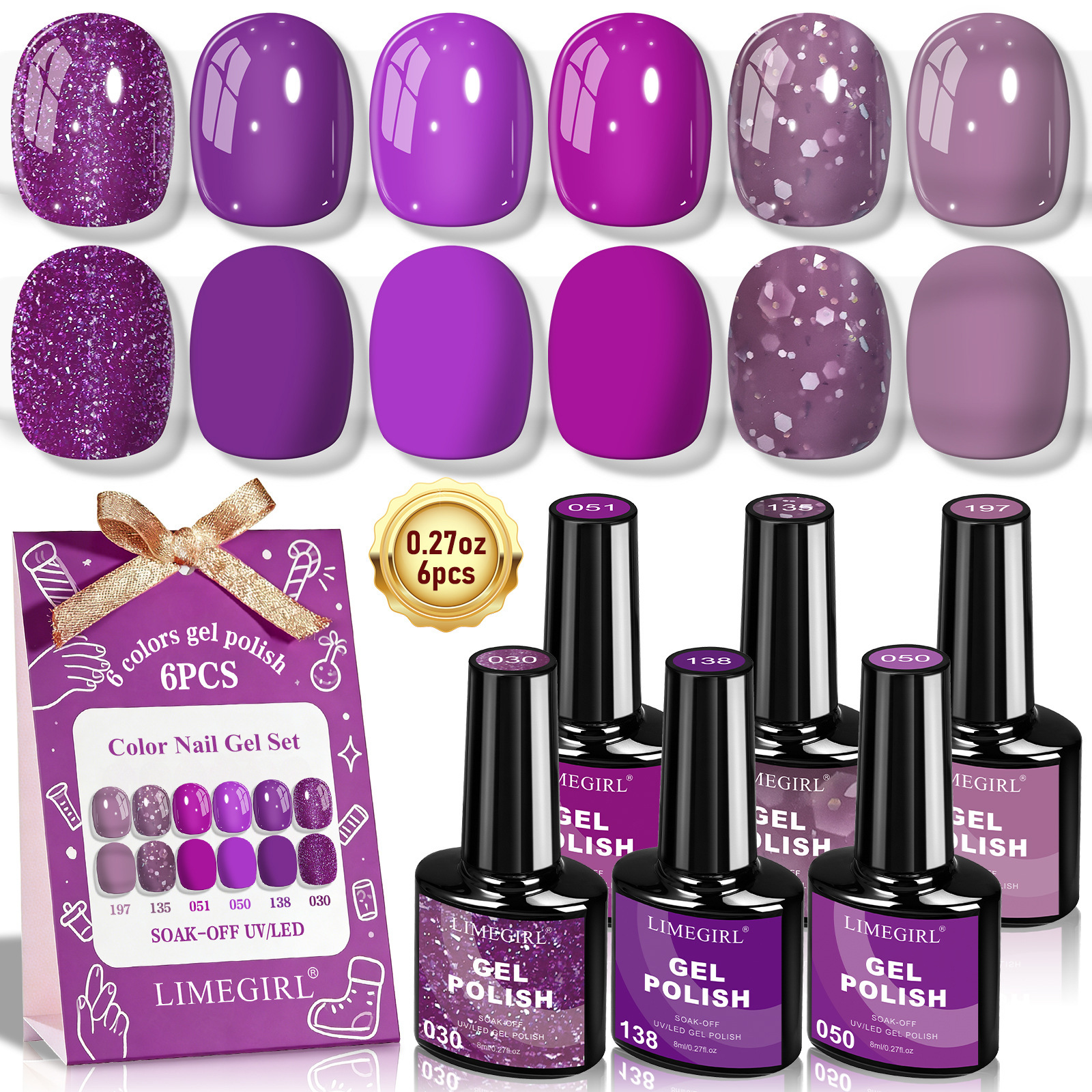 Luxury 2026 New Nail Polish Gel 6 Colors Set Popular Hard Women No Wash Matte Multifunctional Top Base Coat Nail Dryer Lamp Fast Shipping X261026 - view 5