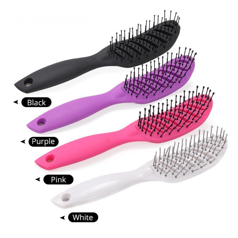 Luxury New Styling Curly Hair Salon Massager Detangling Drying Anti Static Curved Vent Brush Scalp Massage Comb Hair Brushes Fast Shipping Y261026 - view 3
