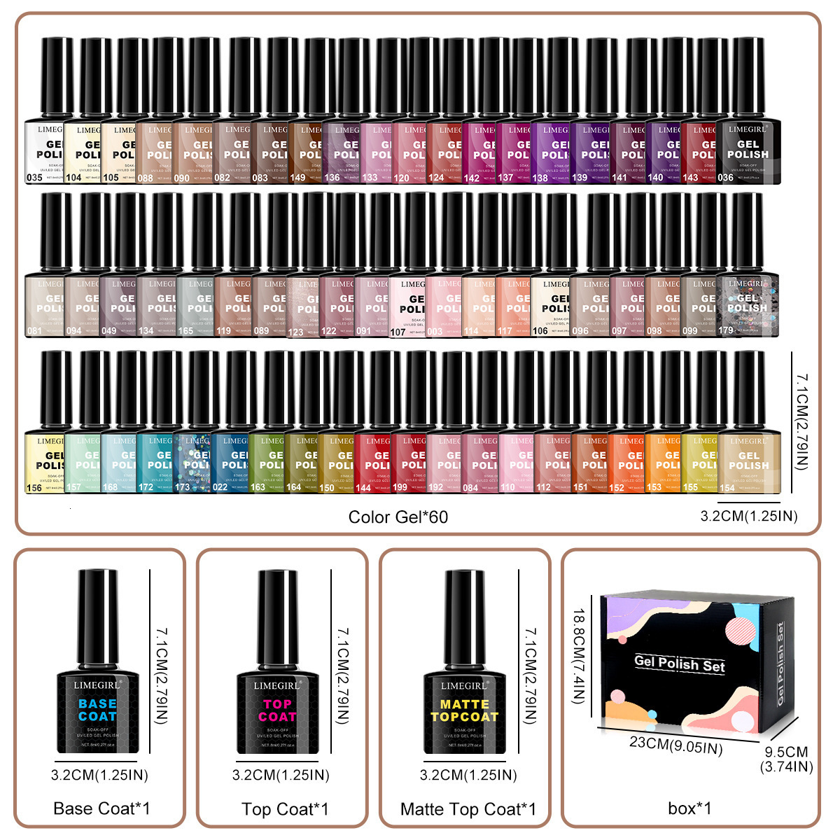 Luxury 2026 New 60 Colors Nail Gel Set Popular Hard Nail Polish Removable UV Gel No Wash Matte Top Base Coat Nail Dryer Lamp Fast Shipping X261026 - view 5
