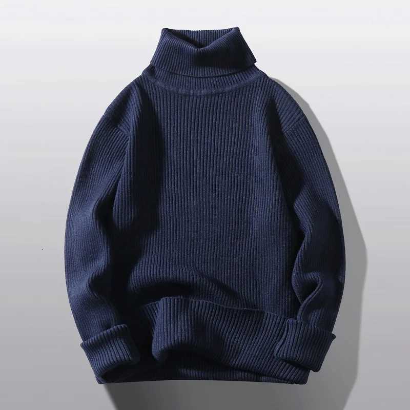 Men's Sweaters Men Thick Vertical Ribbed Turtleneck Sweater Soft Warm Knitted Pullover Solid Color Loose Fit Long sleeve Pullover Sweater H261026 - view 6
