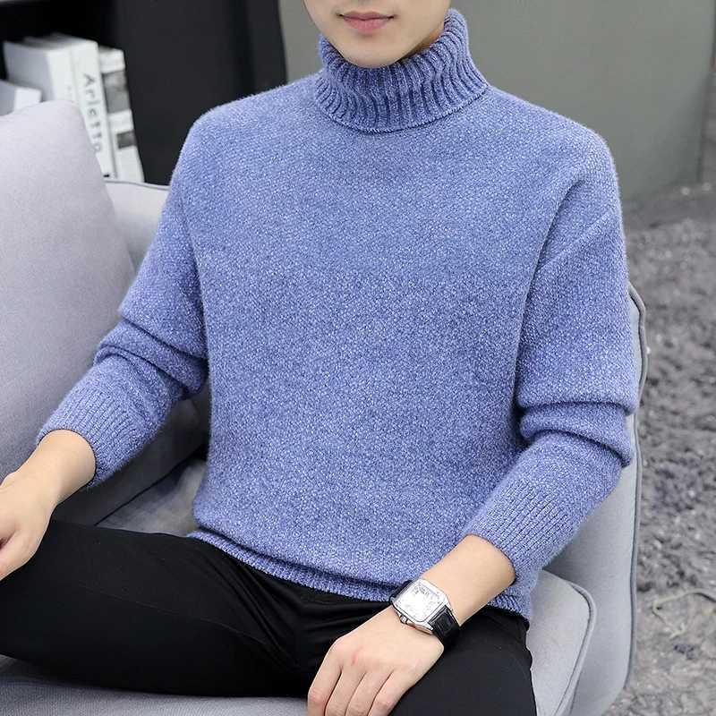 Men's Sweaters Warm Mens Sweaters Casual Turtleneck Pullovers Men Winter Black High Neck Sweater Man Long sleeve Knitwear Men's Clothing Top - view 5