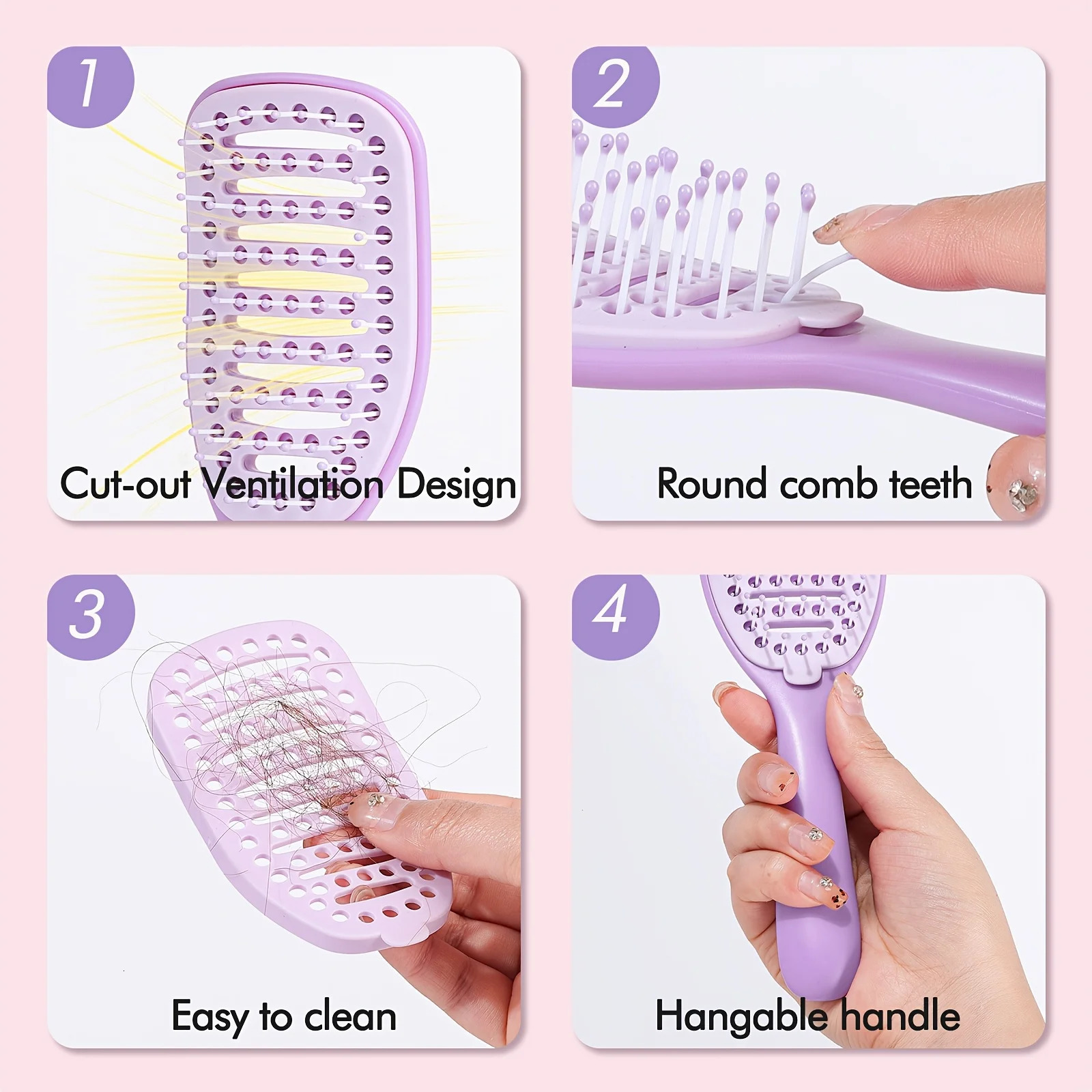 Self Cleaning Hair Brush Retractable Detangling Comb -Static Air Cushion Massage Comb for Women Girls Home Salon Use 261027 - view 6