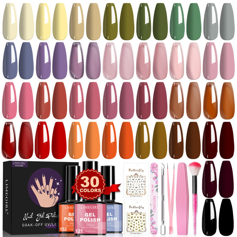 Luxury 2026 New 60 Colors Nail Gel Set Popular Hard Nail Polish Removable UV Gel No Wash Matte Top Base Coat Nail Dryer Lamp Fast Shipping X261026 - view 7