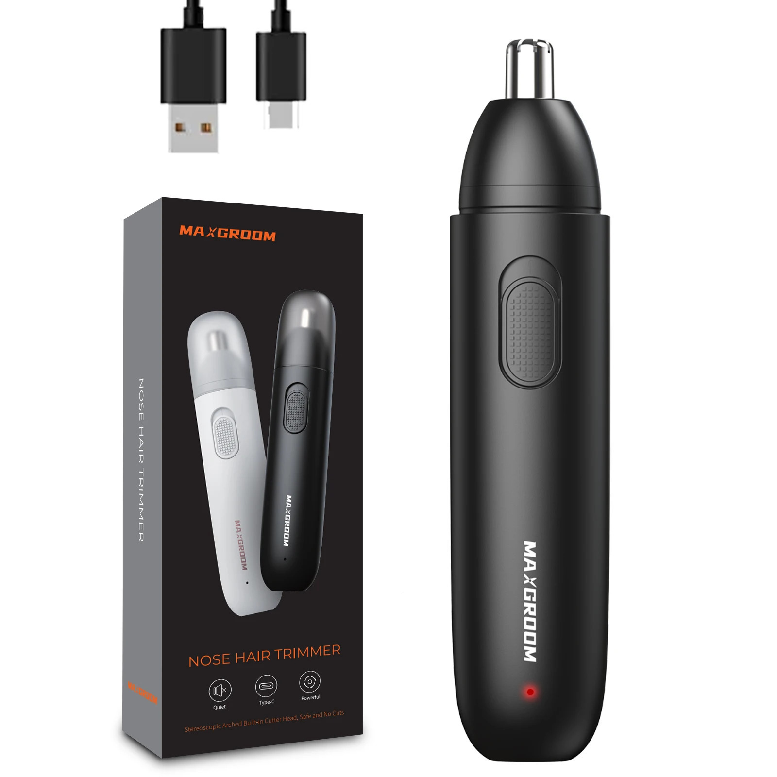 MAXGROOM USB Rechargeable Electric Nose Hair Clipper For Women Washable Head Nose Hair Trimmer For Men and Women 261027