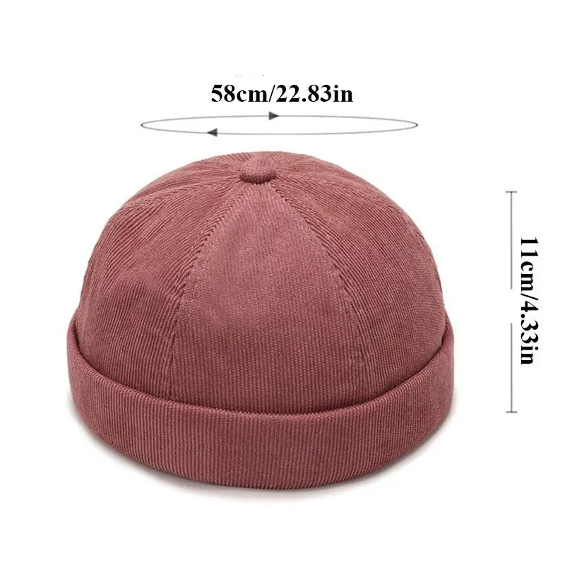 Retro Dome Beanie Hat For Men And Women Brimless Hats Skullcap Docker Adjustable Solid Color Novelty Cotton Caps Bonnet 261022 - view 6