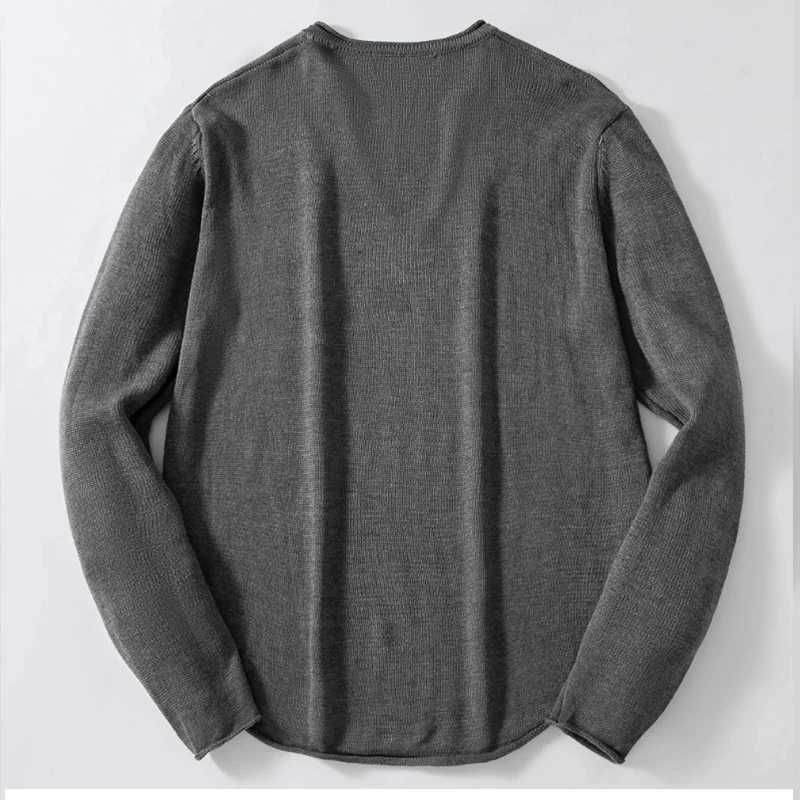 Men's Sweaters Men V Neck Knit Long sleeve Solid Color Fitness Sweater Casual Thin Pullover Autumn American Fashion Basic Knitwear M-3XL H261026 - view 4