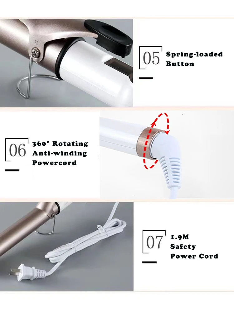 Arrival Professional 19mm Curling Iron Hair Waver Pear Flower Cone Electric Curling Wand Roller Styling Tools 261027 - view 5