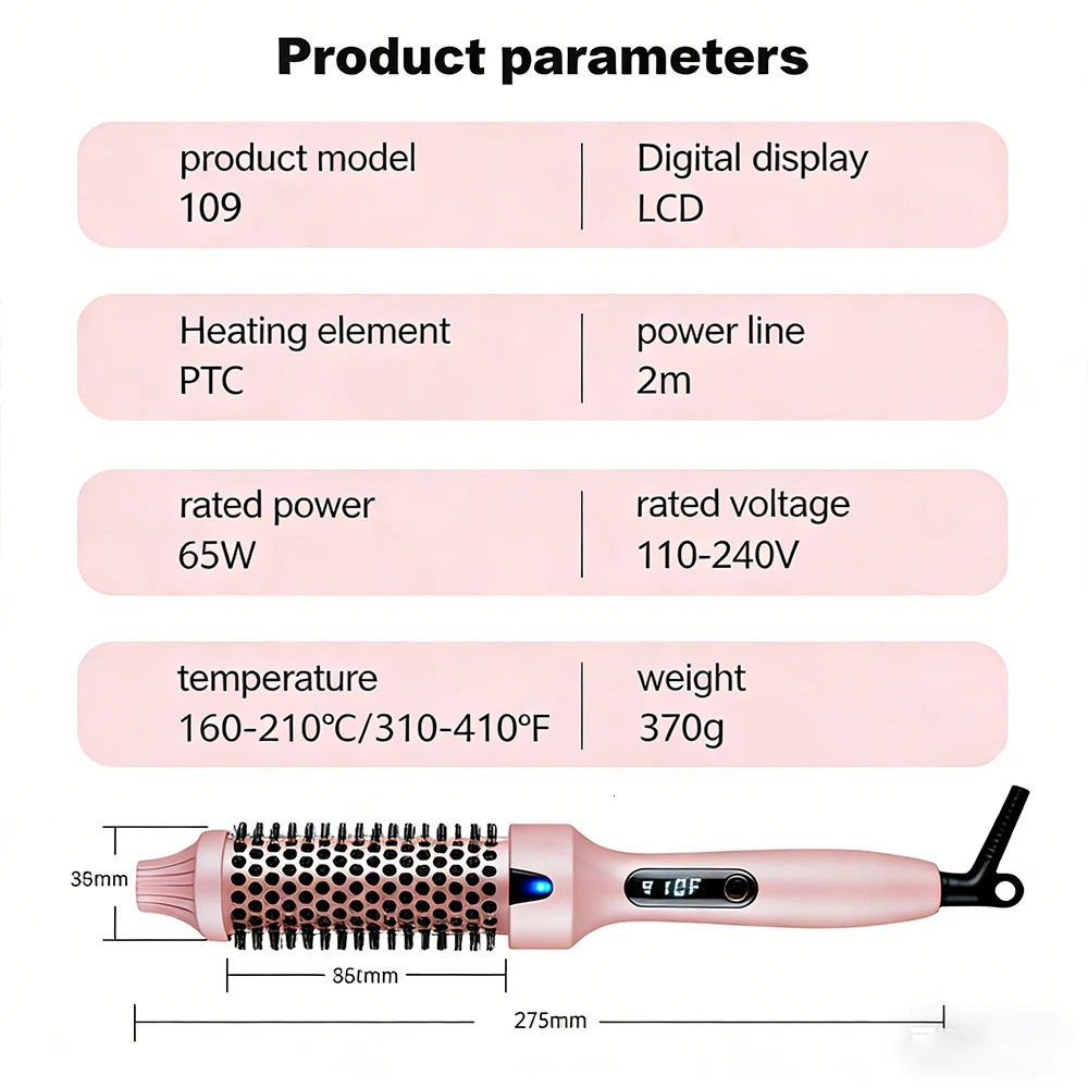 Hair Curler Straightener Electric Hair Comb Comb Professional 6 Temperature Led Digital Display -Scald Curling Iron Gift 261027 - view 7