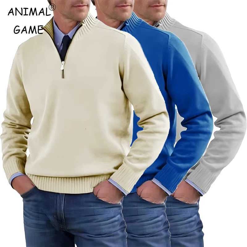 Men's Sweaters Men's Quarter Zip Up Pullover Long sleeve Sweaters Mock Neck Pullover Casual Fall Winter Sweater Autumn Turtleneck Streetwear - view 1