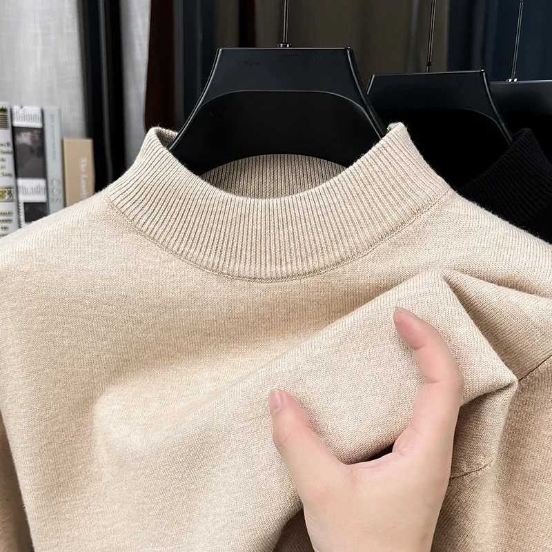 Men's Sweaters Soft Knit Men Mock Neck Longsleeve Sweater SolidColor Plain Pullover Casual Business Knitwear for Men H261026 - view 4