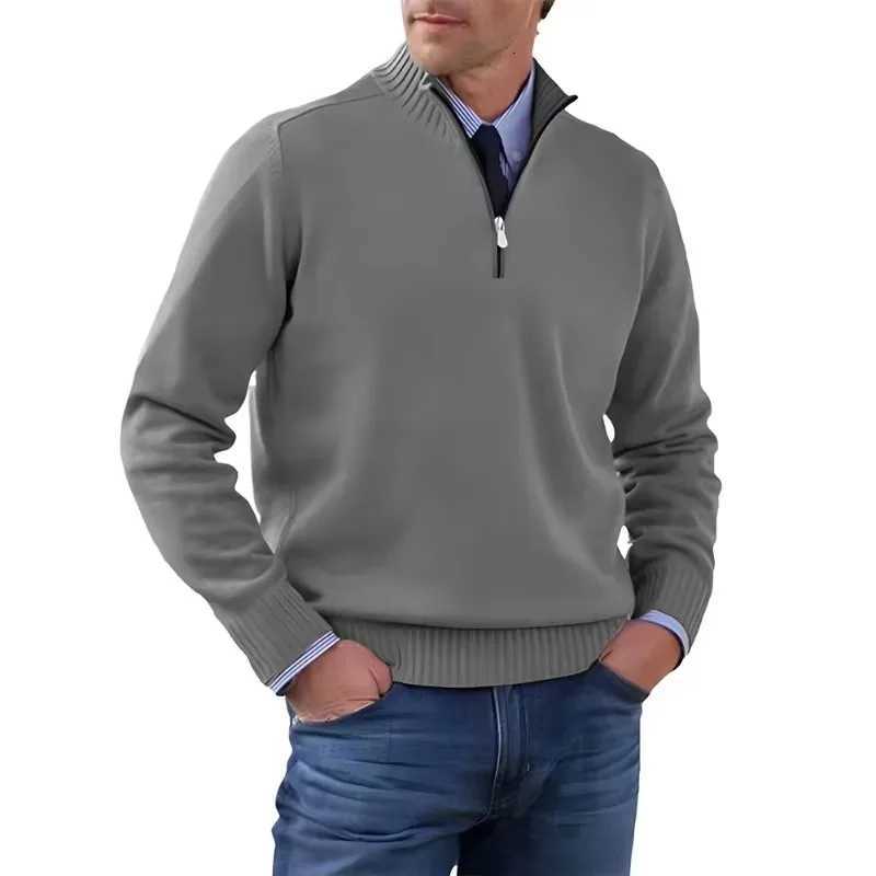 Men's Sweaters Men's Quarter Zip Up Pullover Long sleeve Sweaters Mock Neck Pullover Casual Fall Winter Sweater Autumn Turtleneck Streetwear - view 3