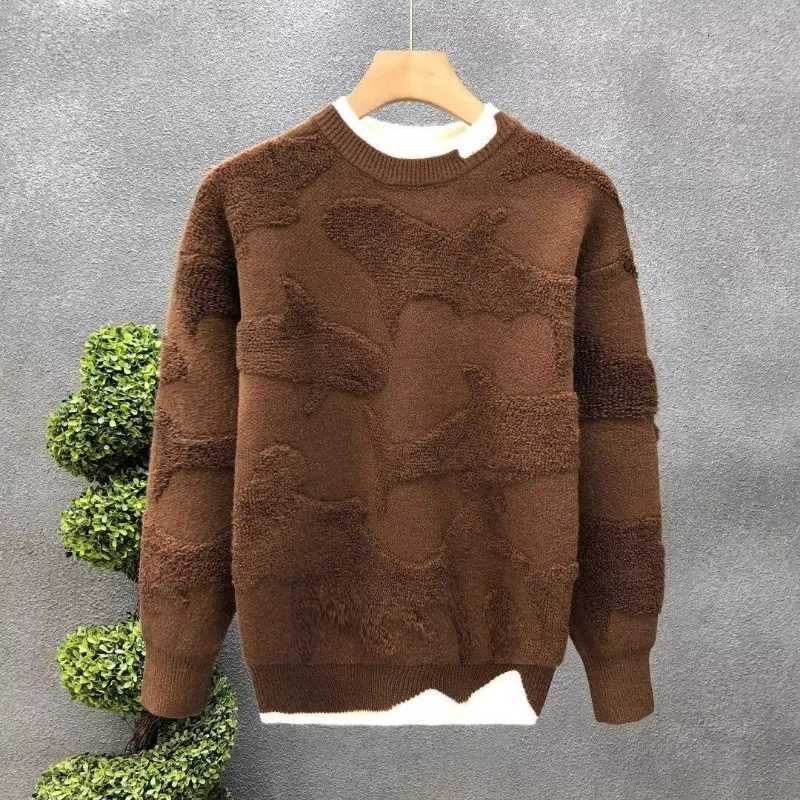 Men's Sweaters Autumn Winter New Fashion Round Neck Long sleeve Solid Sweaters Men's Clothing Casual All-match Warm Simplicity Knitting Tops - view 4