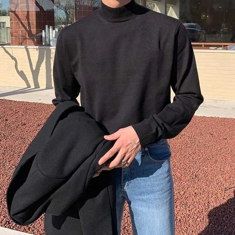 Men's Sweaters Half-turtleneck Sweater for Men Long-sleeved Korean Style Trendy Knitted Sweater with Bottoming Shirt Hong Kong Style Casual H2610 - view 5