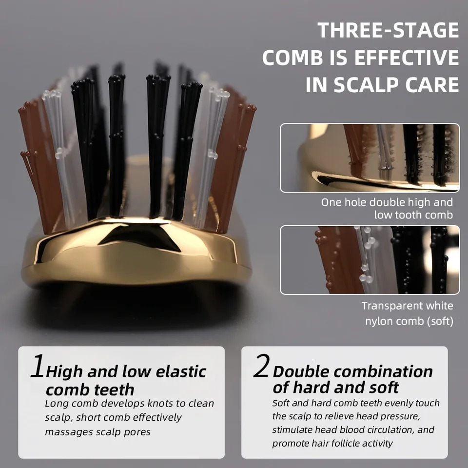 Massage Comb Fine Air Cushion Comb with Electroplated Crafted Wet And Dry Hair Comb Cleansing Massage Scalp Upscale For Woman 261027 - view 6