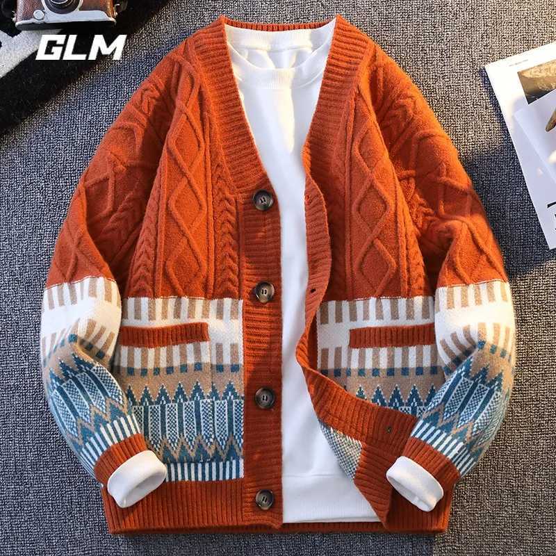 Men's Sweaters 2026 Fall Winter New Style Men's Knitted Open Cardigan Trendy Loose Twist Lazy Style Sweater Coat Couple's V-neck Knitwe - view 1