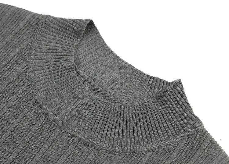 Men's Sweaters Men's Casual Short sleeve knitting Sweater/Male High collar Slim Fit Stripe Set head Knit Shirts Plus size S-4XL H261026 - view 6