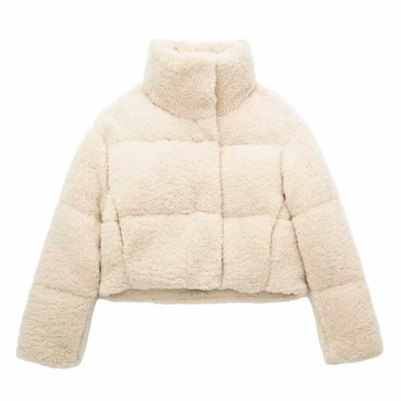 Women's winter coat artificial lamb wool thick fleece cotton tops warm short coat - view 4