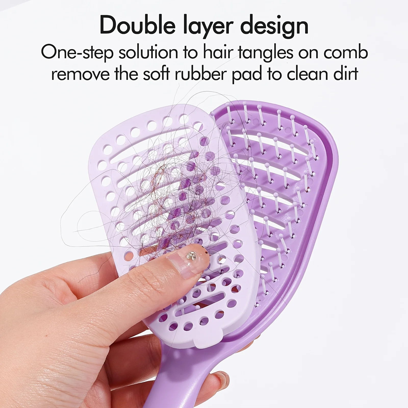 Self Cleaning Hair Brush Retractable Detangling Comb -Static Air Cushion Massage Comb for Women Girls Home Salon Use 261027 - view 3