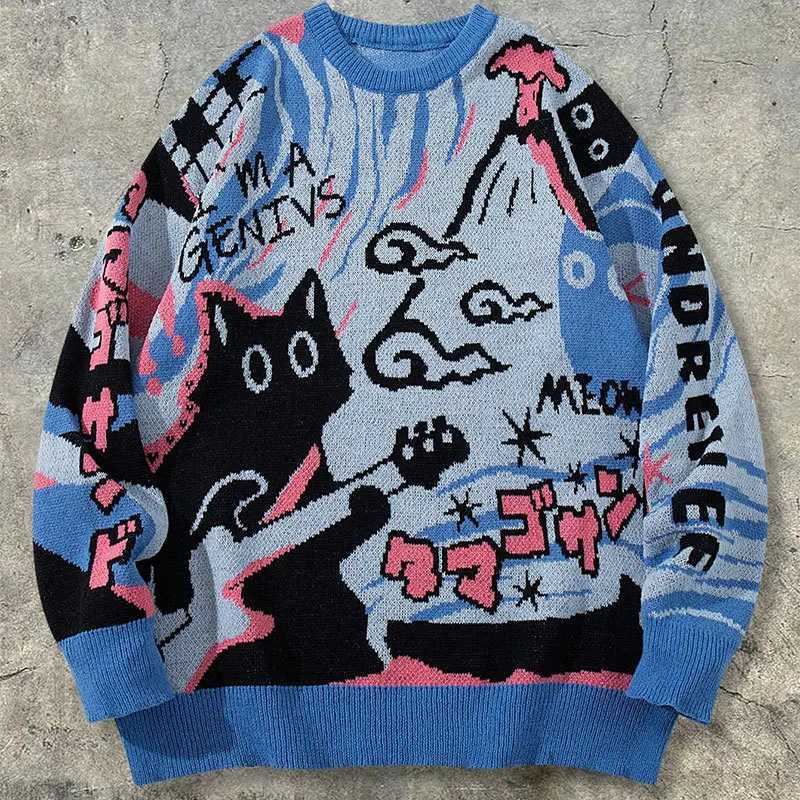 Men's Sweaters 2026 Spring/Summer Men's and Women's Cartoon Pattern Knitted Sweater - Loose and Comfortable Long-sleeved Knitted Sweate - view 5