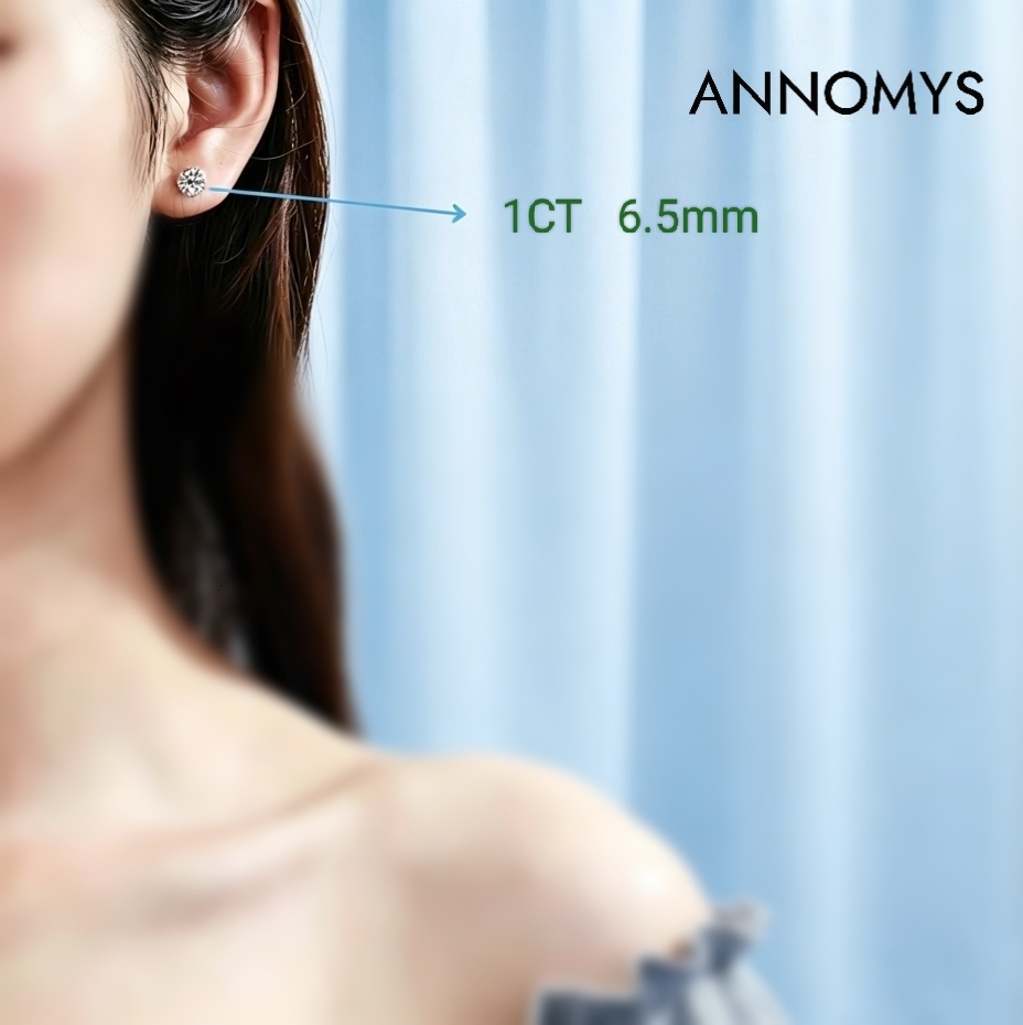 Latest Edition Trendy Moissanite 1-3CT Brilliant Cut Stud Earrings Women S925 Silver Rhodium Plated Claw Setting GRA Certified - view 7