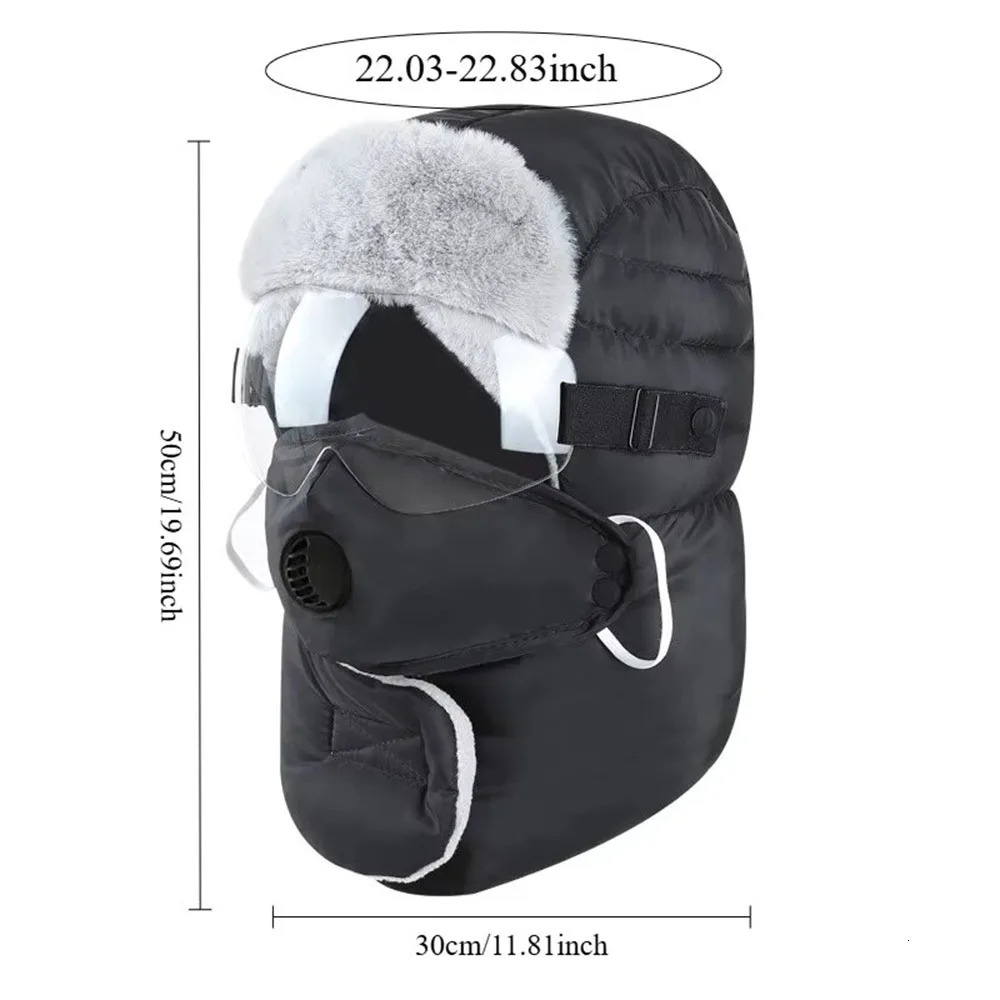 Men's Winter Trapper Trooper Earflap Warm Russian Waterproof Ski Hat Thickened Cap Women Ear Protectors Hats 261022 - view 7
