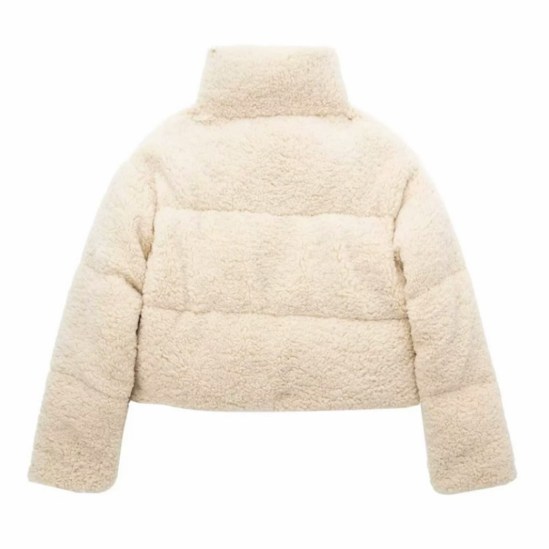 Women's winter coat artificial lamb wool thick fleece cotton tops warm short coat - view 5