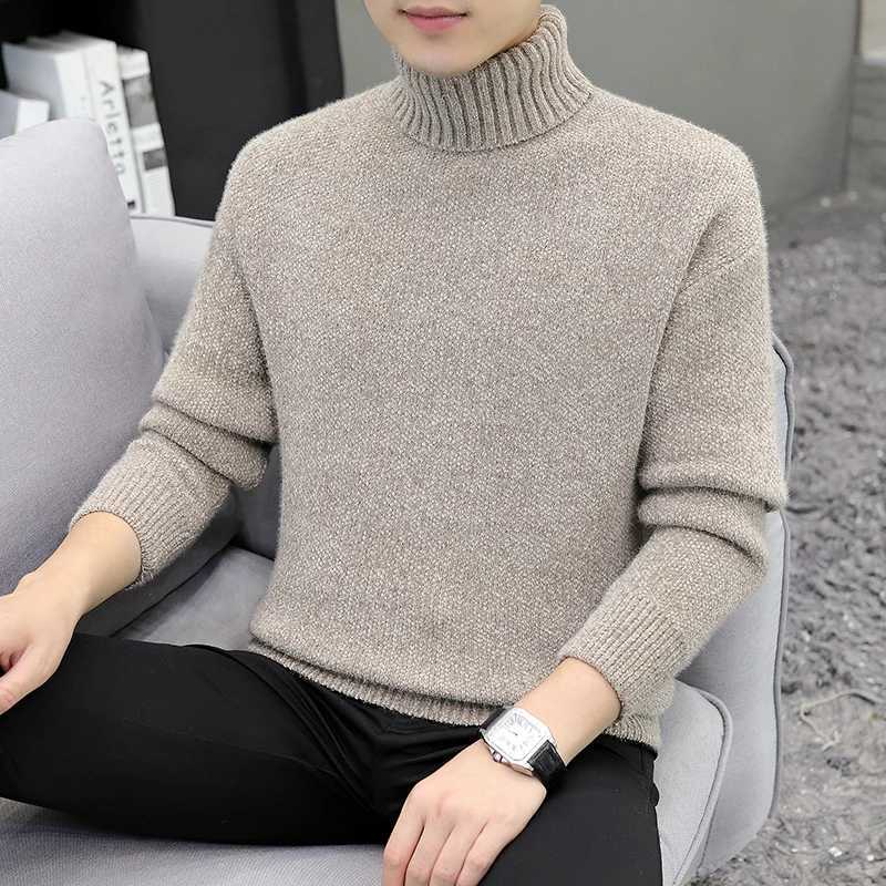 Men's Sweaters Warm Mens Sweaters Casual Turtleneck Pullovers Men Winter Black High Neck Sweater Man Long sleeve Knitwear Men's Clothing Top - view 4