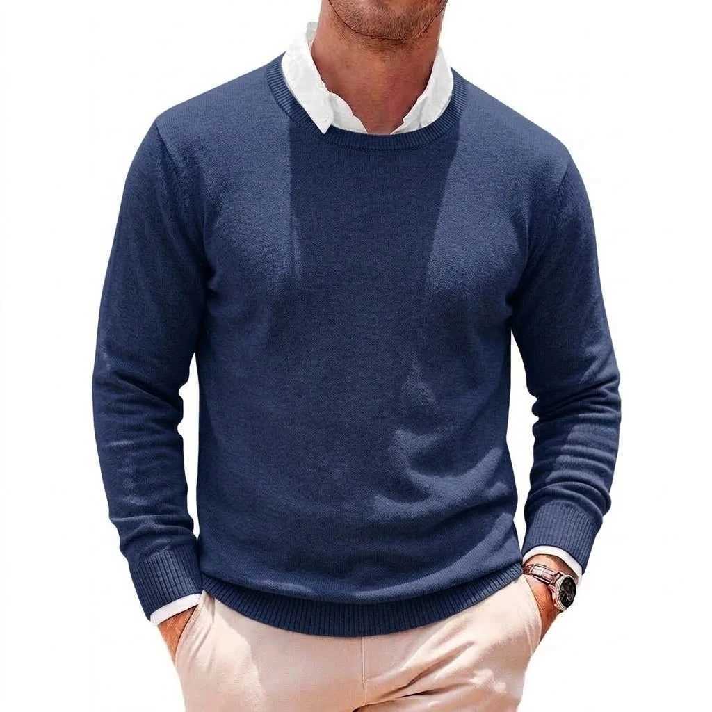Men's Sweaters New Men's Casual Crewneck Knit Sweater Autumn Soft Jumper Elegant Long sleeve Business Pullover Winter Outwear Knitted Workwe - view 3