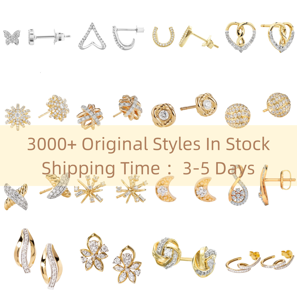 Custom 0.35 Carat TW IGI GIA HPHT CVD Lab-Grown Diamond Earrings in 14K 18K Solid Yellow Gold with Pave Hoops - view 3