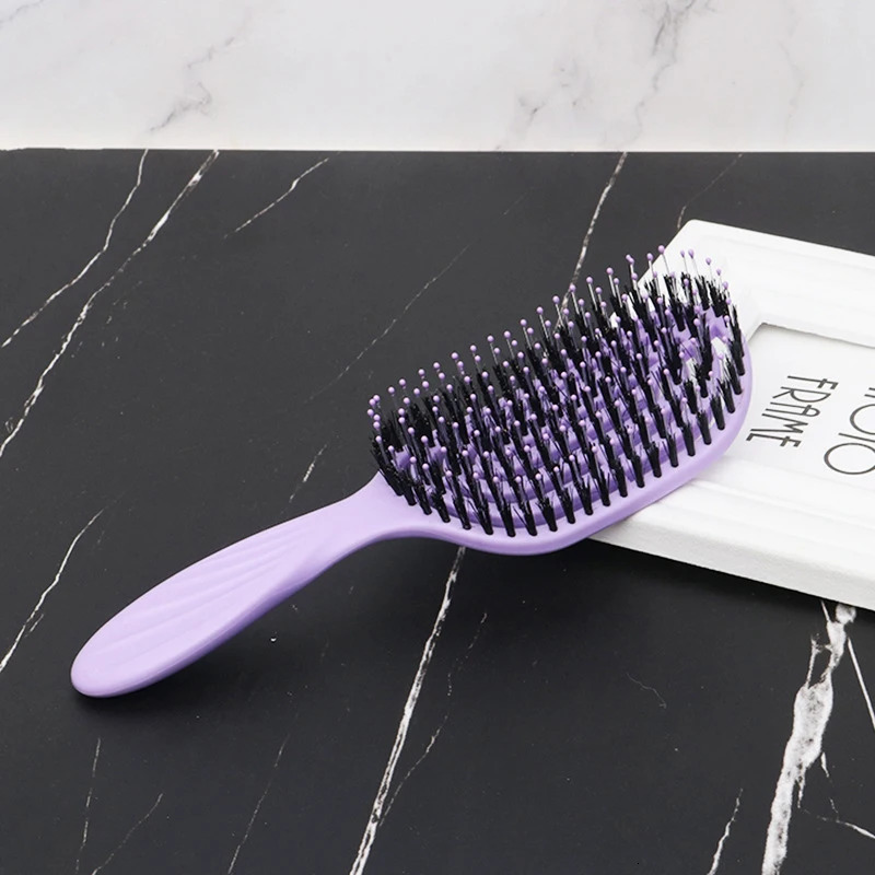 Hair Brush Boar Bristle Massage Comb -static Hair Scalp Styling Detangling Hollow Out Nylon Teeth Comb Air Bag Comb 261027 - view 5