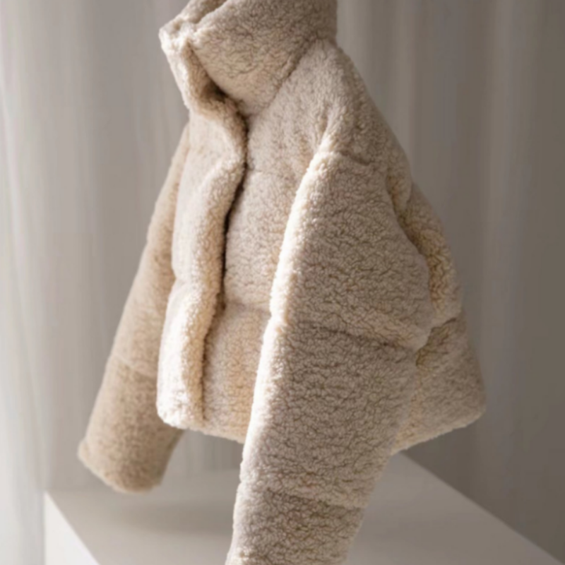 Women's winter coat artificial lamb wool thick fleece cotton tops warm short coat - view 7