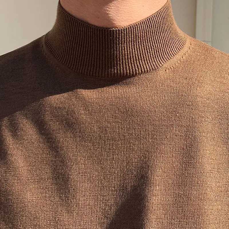 Men's Sweaters Half-turtleneck Sweater for Men Long-sleeved Korean Style Trendy Knitted Sweater with Bottoming Shirt Hong Kong Style Casual H2610