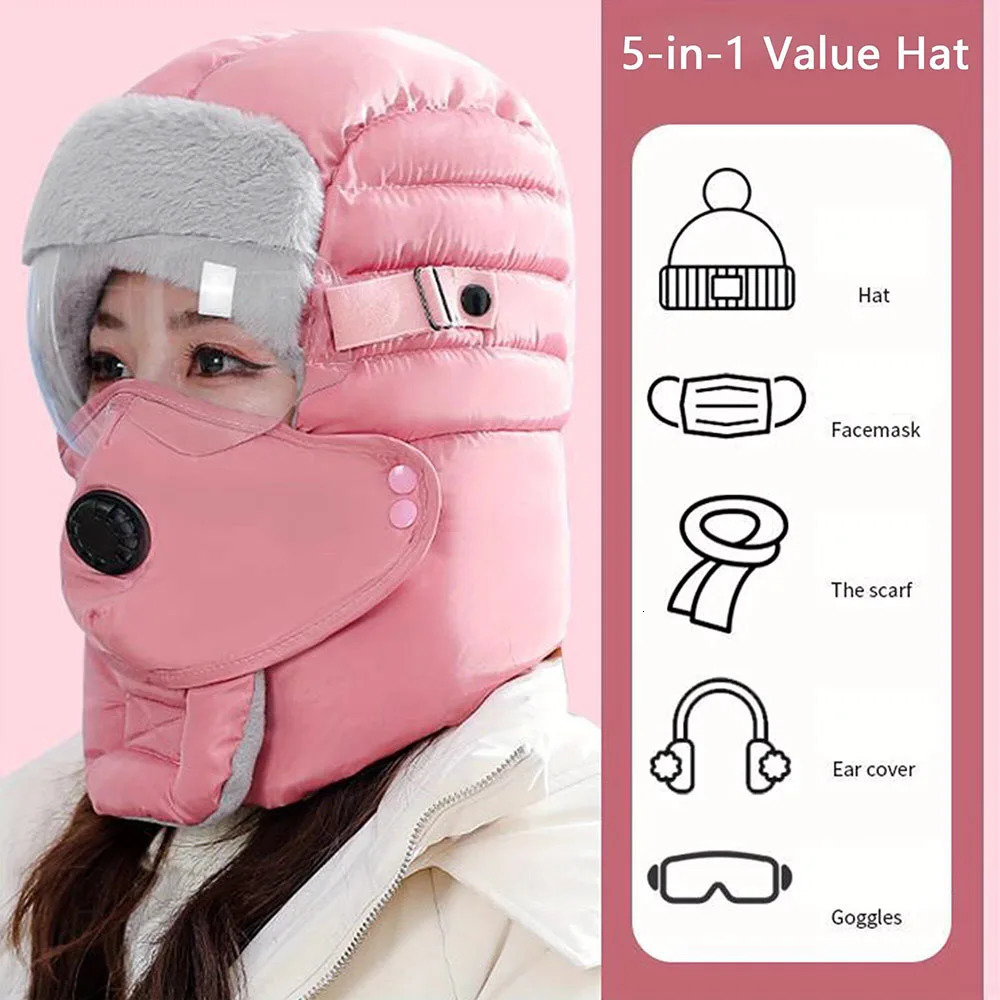 Men's Winter Trapper Trooper Earflap Warm Russian Waterproof Ski Hat Thickened Cap Women Ear Protectors Hats 261022 - view 4