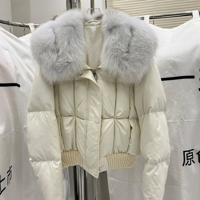 New autumn and winter cross-border fashion short down jacket for women with real fox fur large collar, light luxury, stylish, warm, high-waisted coat - view 4