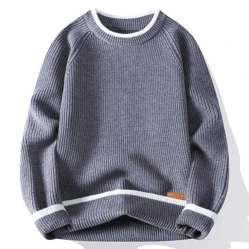 Men's Sweaters Autumn Winter Fashion Knit Sweater Men Patchwork Hole Casual Pullovers O-Neck Youthful Vitality Knitted Pullover Sweaters Men H261 - view 4