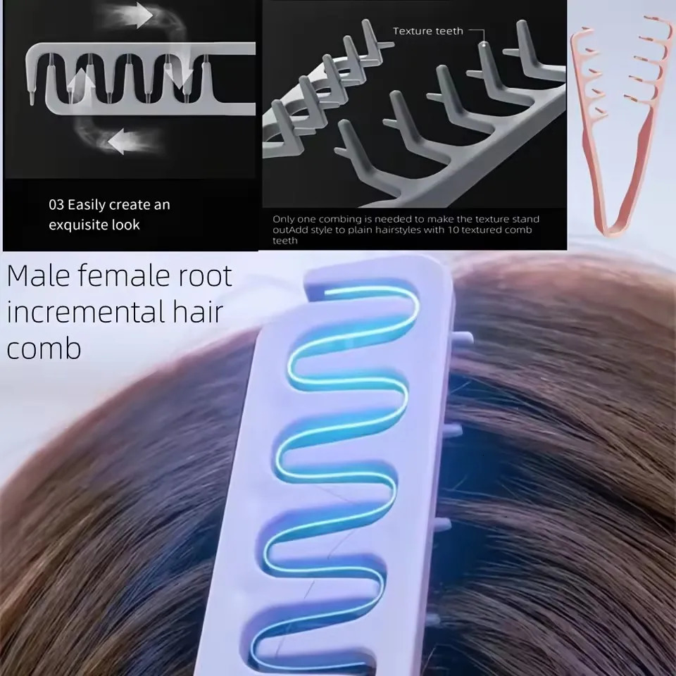 1Pcs 9-Rows Hair Volumizing Comb Fluffy Textured Styling Tool for Normal Hair Natural Looking Hair Root and Coverage 261027 - view 4