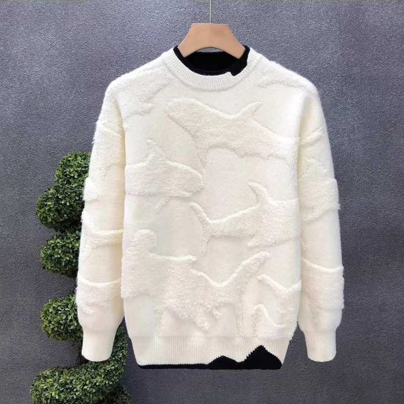 Men's Sweaters Autumn Winter New Fashion Round Neck Long sleeve Solid Sweaters Men's Clothing Casual All-match Warm Simplicity Knitting Tops - view 1
