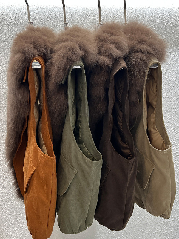 Goose fox fur short down jacket vest women, 2026 autumn and winter new style, loose fit, stylish outerwear for petite individuals - view 6