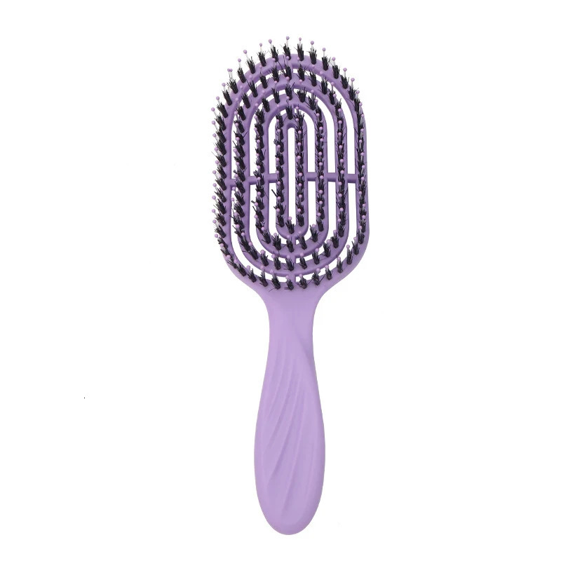 Hair Brush Boar Bristle Massage Comb -static Hair Scalp Styling Detangling Hollow Out Nylon Teeth Comb Air Bag Comb 261027 - view 7