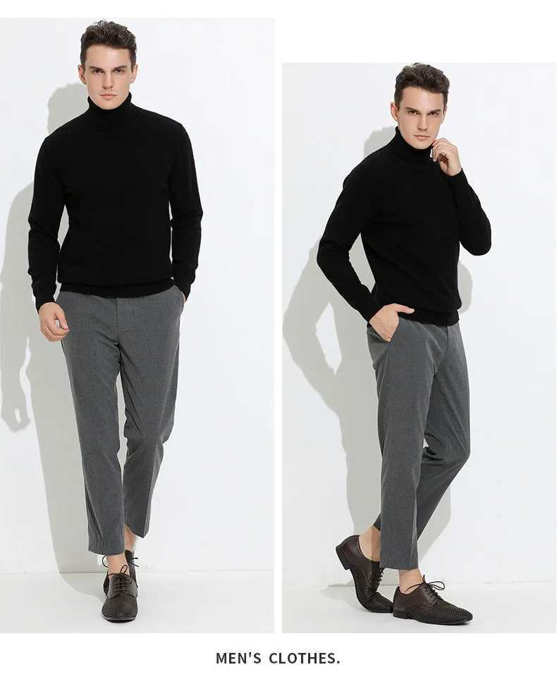 Men's Sweaters Turtleneck Men Pullover Cashmere Cotton Blend Knitted Sweater 2026 Spring Autumn Daily Basic Warm Turtle Neck Jumper Pull Homme H2 - view 6