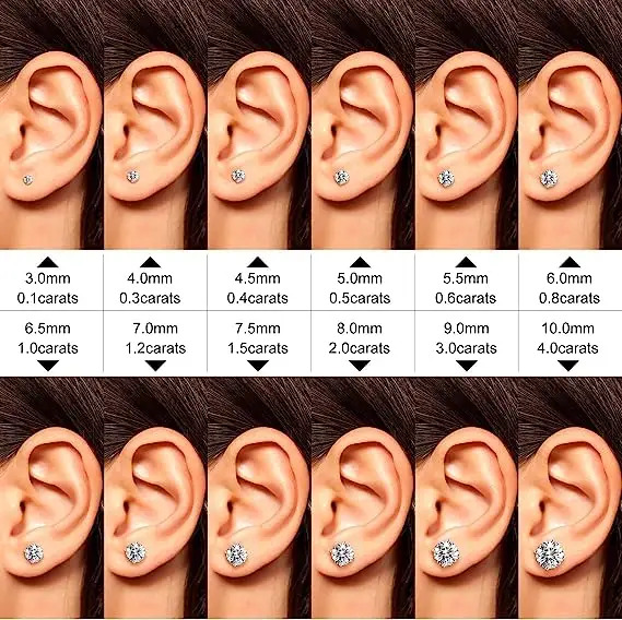 Wholesale Factory Price 10K 14K 18K Solid Pure Real Gold 750 585 Gold Vvs Moissanite Diamond Stud Earrings for Women Jewelry - view 4