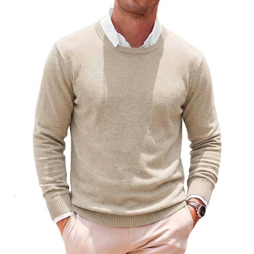 Men's Sweaters New Men's Casual Crewneck Knit Sweater Autumn Soft Jumper Elegant Long sleeve Business Pullover Winter Outwear Knitted Workwe - view 5