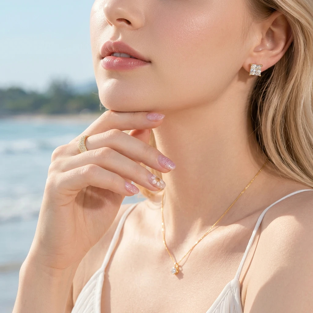 Cross-border Bestseller New D-color Princess-cut Moissanite S925 Sterling Silver Stud Earrings Women Exuding Light Luxury - view 3
