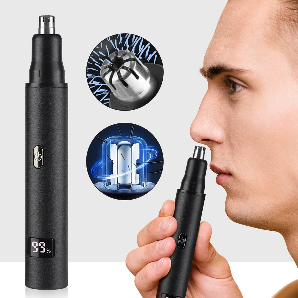 Electric Nose Ear Hair Trimmer for Men Painless Rechargeable Sideburns Eyebrows Beard 3 in 1 Hair Clipper Shaver 261027