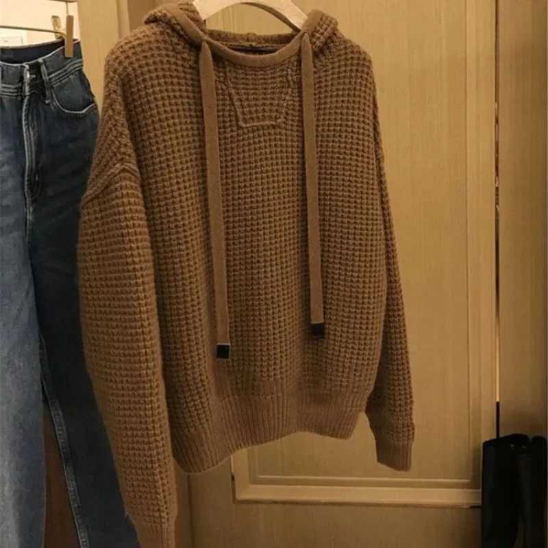 Men's Sweaters New All Match Hooded Sweatshirt for Men with Autumn and Winter Temperament Knitted Drawstring Hoodie Casual Top H261026