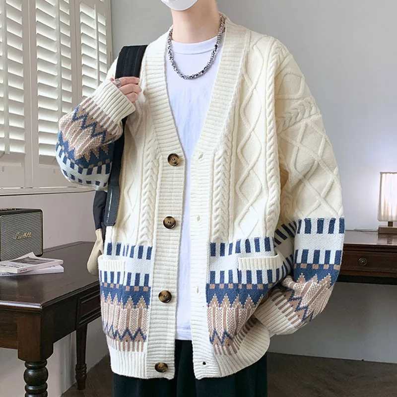 Men's Sweaters 2026 Fall Winter New Style Men's Knitted Open Cardigan Trendy Loose Twist Lazy Style Sweater Coat Couple's V-neck Knitwe - view 5