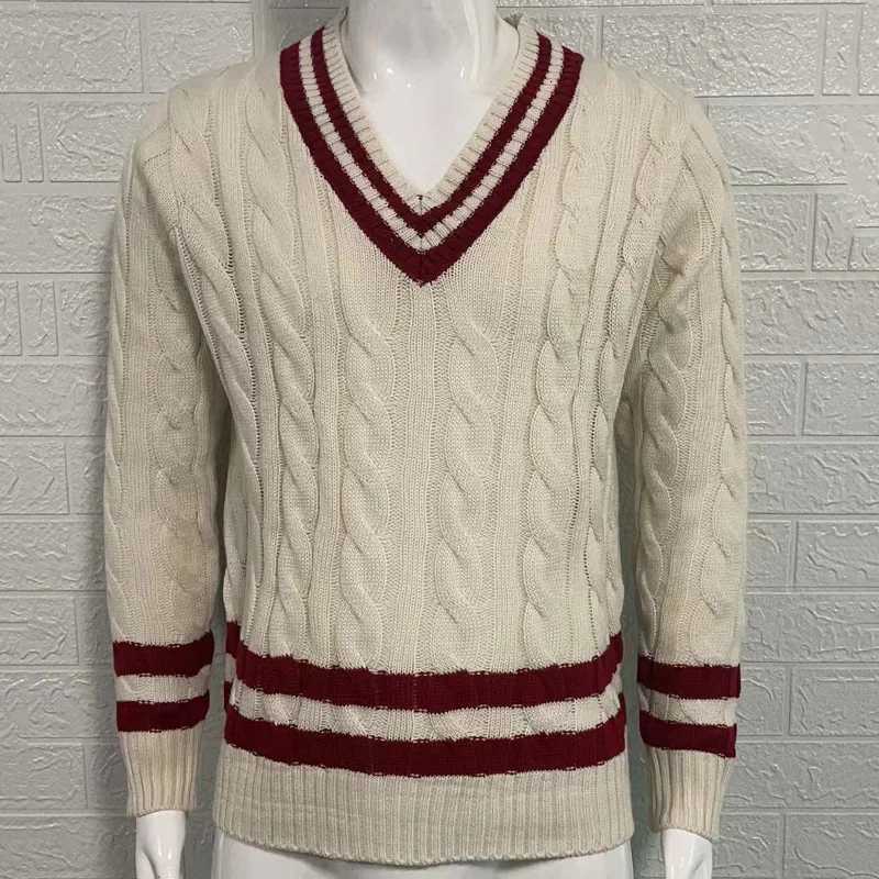 Men's Sweaters Pullover V-neck sweater men's striped color blocking knitted sweater autumn and winter fashion men's top jacket H261026 - view 7