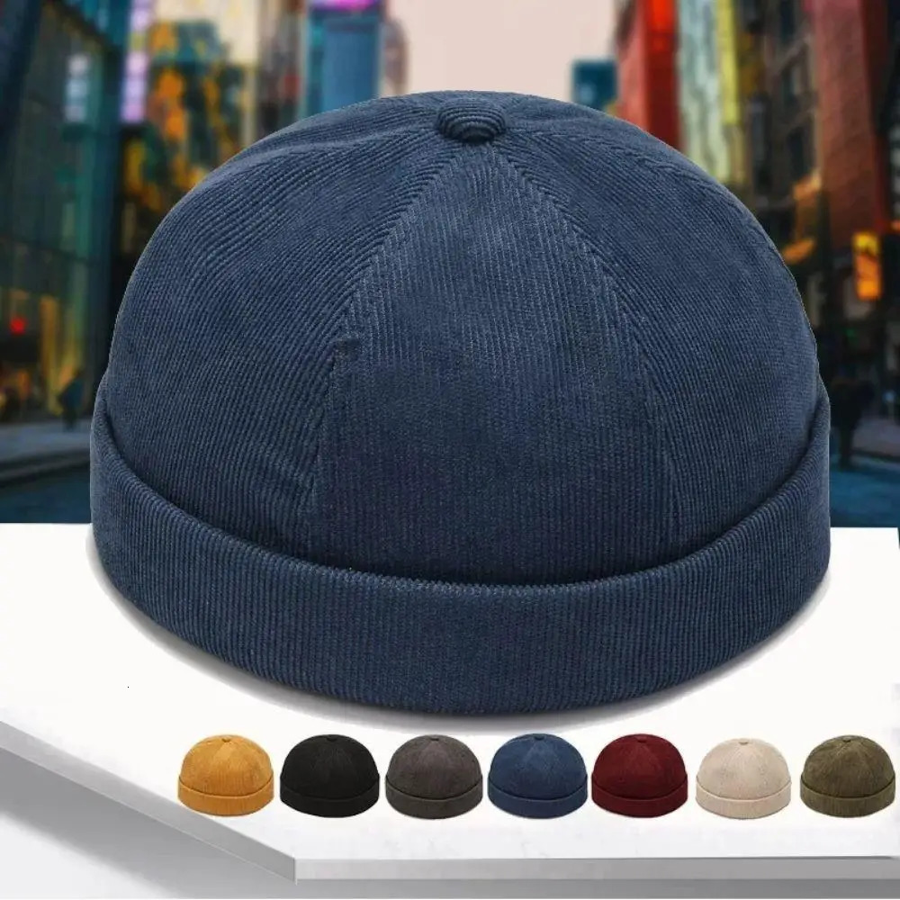 Retro Dome Beanie Hat For Men And Women Brimless Hats Skullcap Docker Adjustable Solid Color Novelty Cotton Caps Bonnet 261022 - view 3