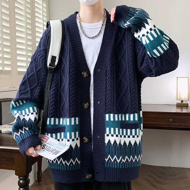 Men's Sweaters 2026 Fall Winter New Style Men's Knitted Open Cardigan Trendy Loose Twist Lazy Style Sweater Coat Couple's V-neck Knitwe - view 7